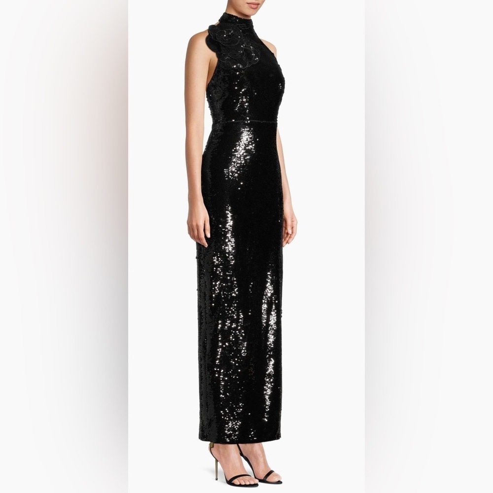 NWT Milly Sabine 3D Sequin Rosette Column Gown Si… - image 2